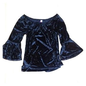 Stunning Crushed Velvet  Bell Sleeve Top